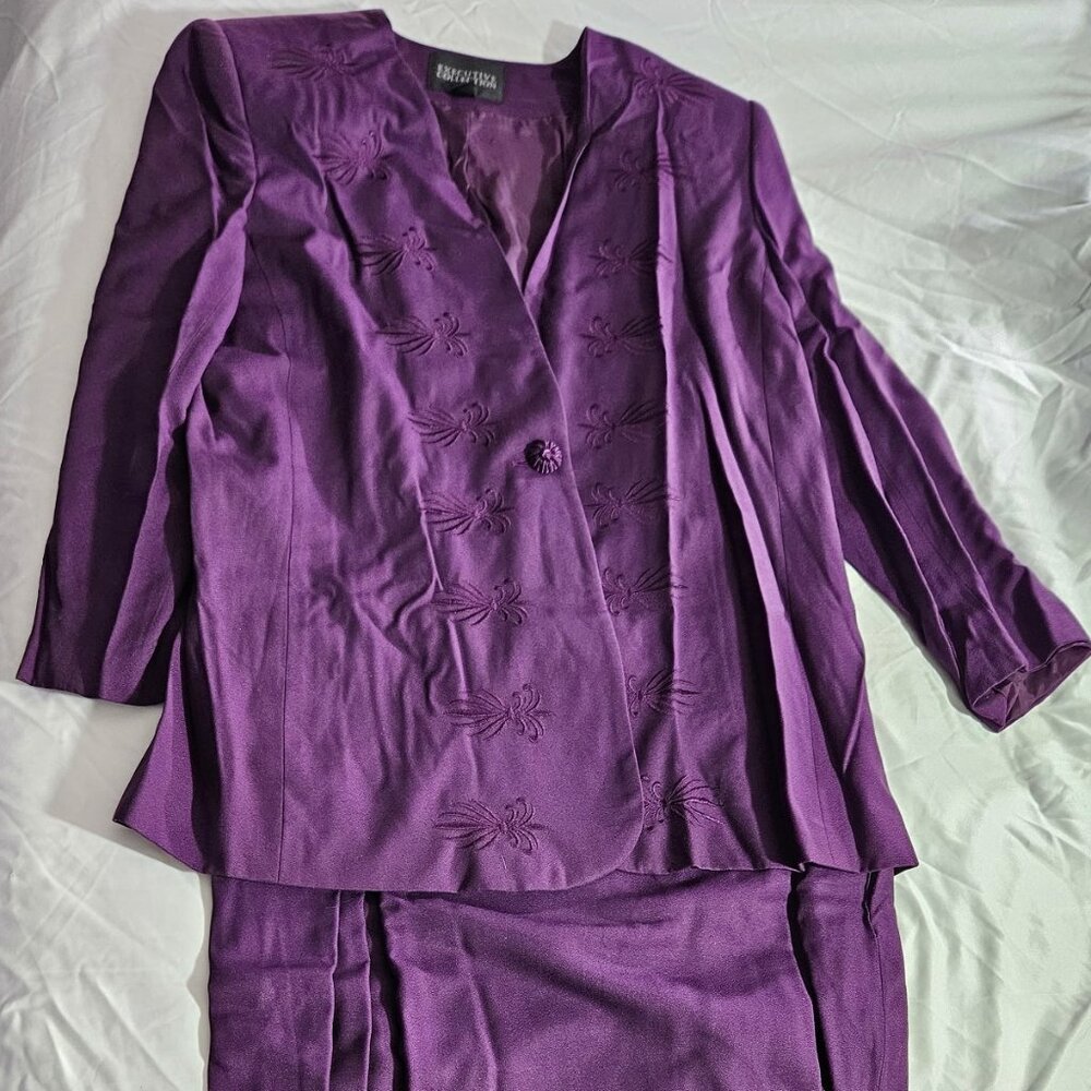 Vintage Executive Collection purple two-piece skirt set size 18W